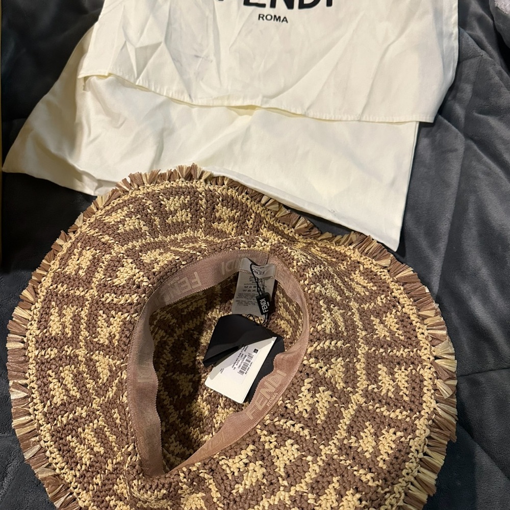 Fendi Beige Patterned Sun Hat - Picture 5 of 5
